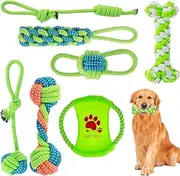 7 Pack Dogs Rope Toys Set Interactive Dog Chewing Rope Toys Cotton Puppy Chew Rope Toys Washable Dog Tug Toys Puppy Dog Chew Toys Dental Rope Toys Kit for Small Medium Dogs Chew Teething