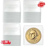 200 Pack Single Pocket Coin Sleeves for Collectors, 2 x 2 Inch Clear PVC Coin...