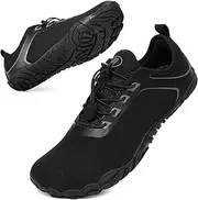 [BibHoly] Barefoot Shoes for Men and Women, Lightweight Breathable Trail Running Shoes, Non-Slip Fitness Shoes for Gym and Outdoor Activities, B01 Black, 12 US