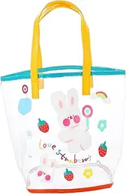 [SAFIGLE] Cartoon Handbag Beach Purse Beige Handbags Clear Storage Bags Mesh Bag for Sand Pouches Beach for Mini Tote Bag The Tote Bag Travel Cosmetic Bag Cooler Pvc