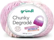 Gründl Chunky Degradé Wool, Thick Crochet Wool, Knitting Yarn with Colour Gradient, Pink, 200 g, 120 m, 100% Wool Mulesing-Free, Needle Size 12 mm (02)