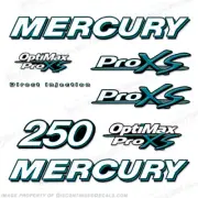 Fits Custom Mercury 250hp ProXS Outboard Motor Decal Kit - Teal Stickers 250