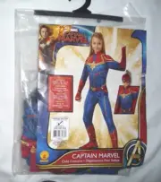 Rubies Captain Marvel Superhero Child Halloween Costume Set Unisex M 8-10 NEW