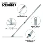 Floor Squeegee with Adjustable Long Handle 180° Rotatable Silicone tykFU