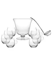 Barski 10pc Glass Punch Bowl Set