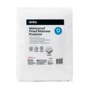 Waterproof Fitted Mattress Protector - Queen Bed, White