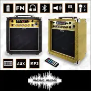 Guitar Amplifier 20W Rechargeable Bluetooth Amp USB FM Effects MP3 Mic AUX