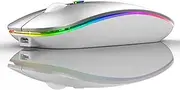 LED Bluetooth Mouse,Bluetooth Mouse for MacBook Pro/MacBook Air/iMac/mac/ipad/ipad pro,Wireless Mouse for Macboook Air/MacBook Pro/PC (Silver)