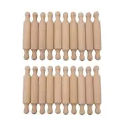 20PCS Mini Rolling Pins for Crafts, Small Wooden Dough Roller for Children in the Kitchen Baking Wo Wood Color