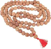 [Wonder Care] Authentic Rudraksh Natural 5 Face Mala with 108 + 1 Bead - Real Himalayan Rudraksha Seeds Religious Ornament Rosary Japan Mala Necklace - Imported from Nepal