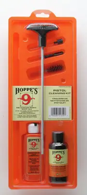 Hoppes Pistol Rifles Cleaning Kits Aluminum Rod Durable Brush Lubricating Oil - .44 .45 Caliber #hppco45b