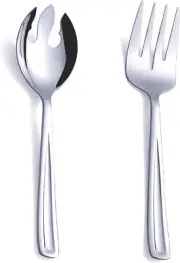 Salad Server Set, 9.5-Inch Stainless Steel Salad Serving Utensil, 2-Piece Large