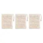 3Pcs Natural Ramie Soap Saver Bag Soap Scrap Saver Loofah Pouch