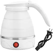 Travel Folding Electric Kettle Water Boiler 1200ml with Separable Power Cord Compact Silicone Easy Storage Portable Foldable, White