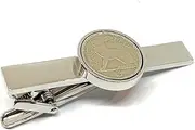 [OCC Old Coin Cufflinks] Premium Irish Threepence Tie Clip for a Gfreat gift idea withn Hare faceing, One Size, Silver Plated, Other Clasp Type