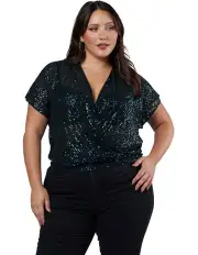 [Pink Dusk] Flashy Sequin Top in Teal