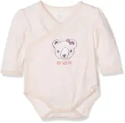 Pumpkin Patch Baby Girls' Bear Hug Cross Over Bodysuit, Cloud Pink, 3-6 Months