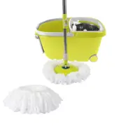 Cleanflo Spin Mop Bucket Set 360° Stainless Steel Rotating Wet Dry Microfiber
