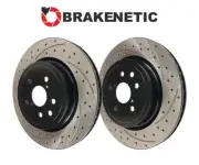 [REAR] BRAKENETIC PREMIUM Drilled Slotted Brake Disc Rotors GSF GS F RCF RC F