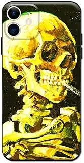 Berkin Arts Compatible with iPhone 12 Mini Case Silicone Cover with Screen Protector Post-Impressionism (Head of a Skeleton by Van Gogh)
