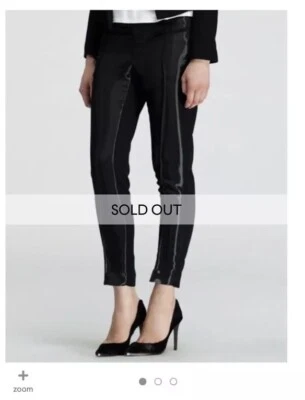 Helmut Lang Trouser Pants Sz 0 Tags Wet Look Black Mob Wife Classic Office