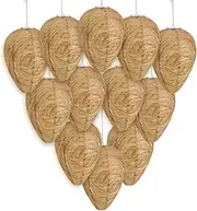 DECYOOL 12 Pack Wasp Nest Decoy Hanging Wasp Deterrent for Wasps Hornets Yellow Jackets