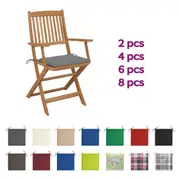 Outdoor Chairs Folding Lounge Chair with Cushions Solid Wood Acacia vidaXL