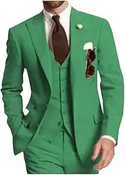 [Linbos] Men's Suits Slim Fit 3 Piece Tuxedos Casual Separates-Custom Shawl Lapel Prom Groomsmen (Blazer+Pants+Vest)