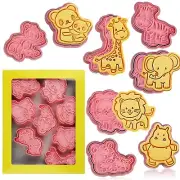 Animal Cookie Cutters With Plunger Stamps Set,8 Piece 3D Animal Embossing Cut...