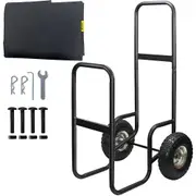 VEVOR Firewood Cart, 220 lbs Weight Capacity, Wood Carrier with Wheels, Binding Rope and Water-Proof Tarp, Utility Log Rack for Storage and Move, Doll