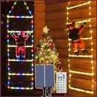 Solar LED Ladder Lights Climbing Santa Claus XMAS Tree String Fairy Lights Decor