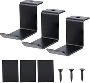 SUPERFINDINGS 3 Sets Controller Wall Mount Holder Iron Black Headphone Stand Headphone Hanging Hook Holder Under Table Bracket Clamps Desktop Controller Holder Stand for PS3/PS4/PS5 5x8.85x3.5cm
