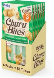 INABA Churu Bites Chicken Recipe Wraps Tuna 6 Packs, 30 Grams (PKUSA721B)