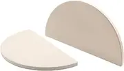 BBQ Future Half-Moon Ceramic Heat Deflector Plates for Kamado Joe Classic I, II, III，2-Pack, White