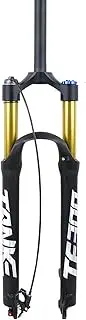 Mountain Bike Front Fork Gold Tube Aluminum Alloy Air Pressure Shock Absorber 29-inch Straight Shoulder Line Control Professional Mountain Multicolor Straight Shoulder line Control Gold Tube Damping
