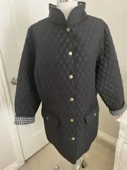 NWT Cynthia Rowley Black Quilted Herringbone Bomber Jacket 1X