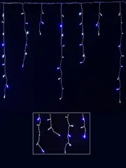420 Blue & Cool White Concave Bulb LED Christmas Icicle String Light - 10m
