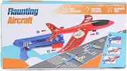 FUNFY FYGEAL01 Outdoor Foam Airplane Launcher Gun | Blue and Red | EPP Polymer and Plastic | Includes 2 Aircraft Gliders for Exciting Aerial Adventures | Provides Hours of Entertainment for Kids