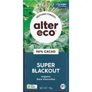 Alter Eco Chocolate Organic Dark Super Blackout 75g (Pack of 12)