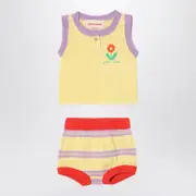 [Bobo Choses] Two-piece Set Light Yellow With Flower 3 M Multicolor