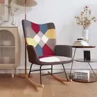 NNEVL Rocking Chair Patchwork Fabric