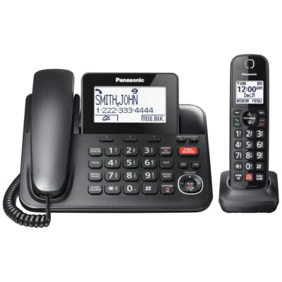 Corded/Cordless Phone with 1 Handset Expandable up to 6 Cordless Handsets - KX-T