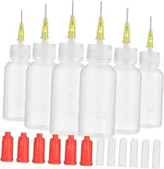 PERSELOSO 6Sets Applicator Bottles Squeeze Glue Dispenser for Crafts Inks Sealants and Paints Durable with Protective Caps and Measurement Scale