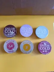 Vintage DYLON Fabric Dye ×6 Sea green Lilac Cerise Golden Glow Koala Brown...