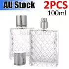 X2 100ML Refillable Perfume Atomizer Empty Flat Glass Spray Bottle Containers AU