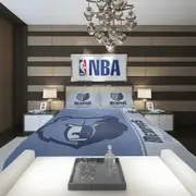 v2837 Bed Sheets Memphis Grizzlies NBA Basketball Duvet Cover Set Pillowcase Super Bed Sheets IU2837