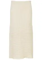 Jil Sander Waffle-knit Cotton Midi Skirt - Cream - 40 (UK10 / S) 40 (UK10 / S)