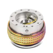NRG Aluminum Steering Wheel Quick Release Gen 2.1 Silver/Neo Chrome Pyramid Ring