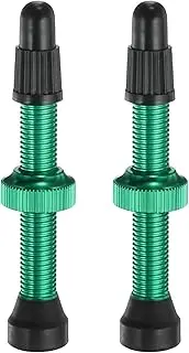 uxcell 2pcs Tubeless Valve Stems 40mm Aluminum Alloy Tubeless Valve Super Light No Leak Durable Valve Stem Caps Multiple Color & Size Fit Most Bicycle Tubeless Rims Pair, Green