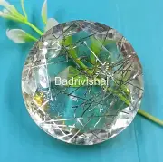 Lab-Created 180-185 Ct Certified Golden Rutilated Quartz Round Cut Gemstone 24N